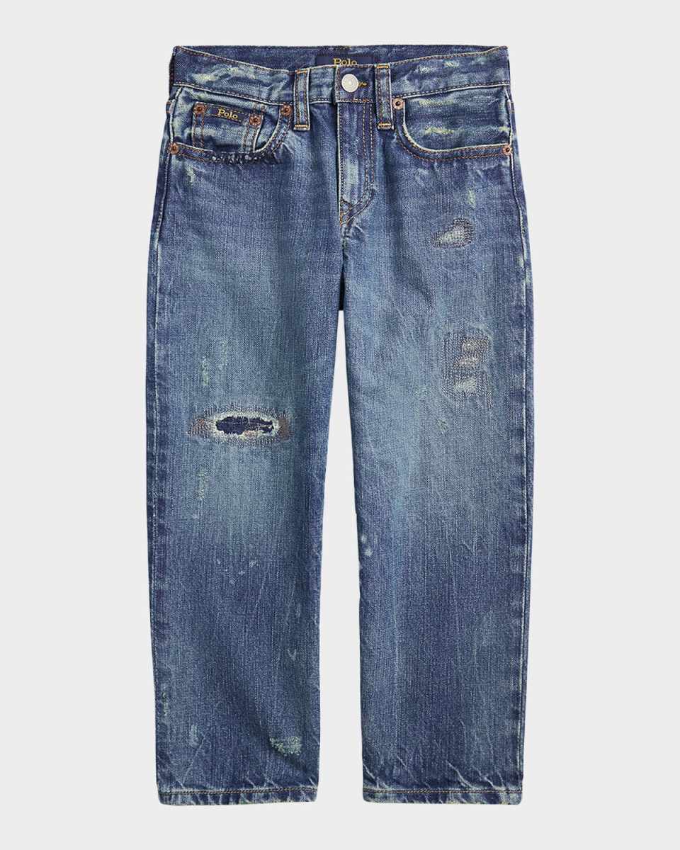 Boy's Lynwood Distressed Cotton Denim Jeans, Size 2-